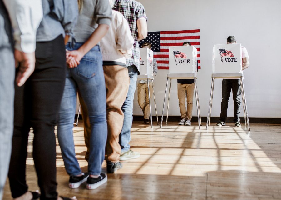 American at a polling booth